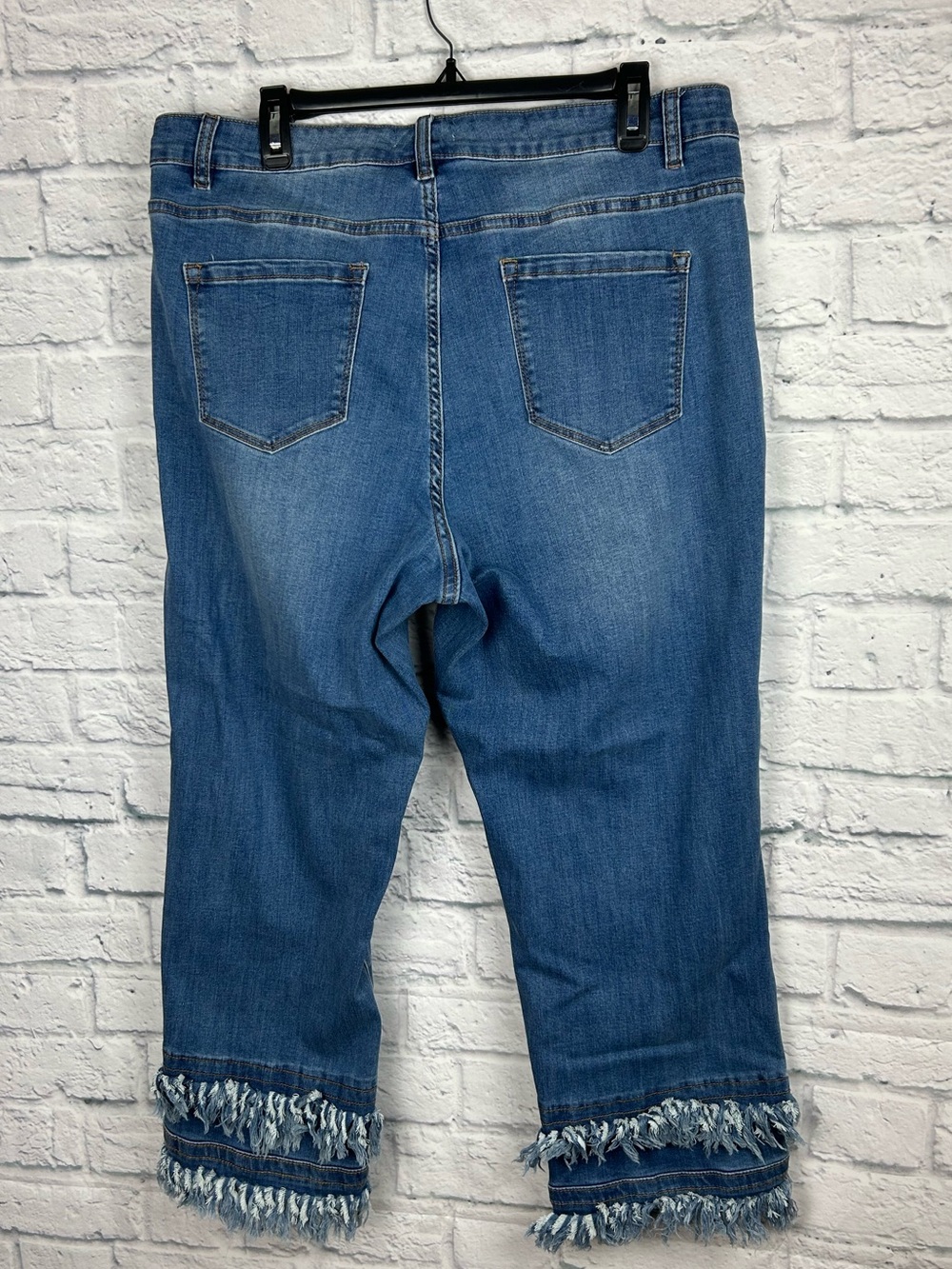 John Mark Jeans Women’s 16W Cropped Fringe Hem Denim Boho Western - Picture 4 of 4